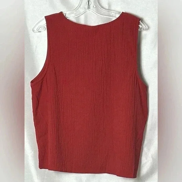 HABITAT. XL. Red tank top,textured,scoop neck,summer,coastal,festival,casual - Picture 13 of 13